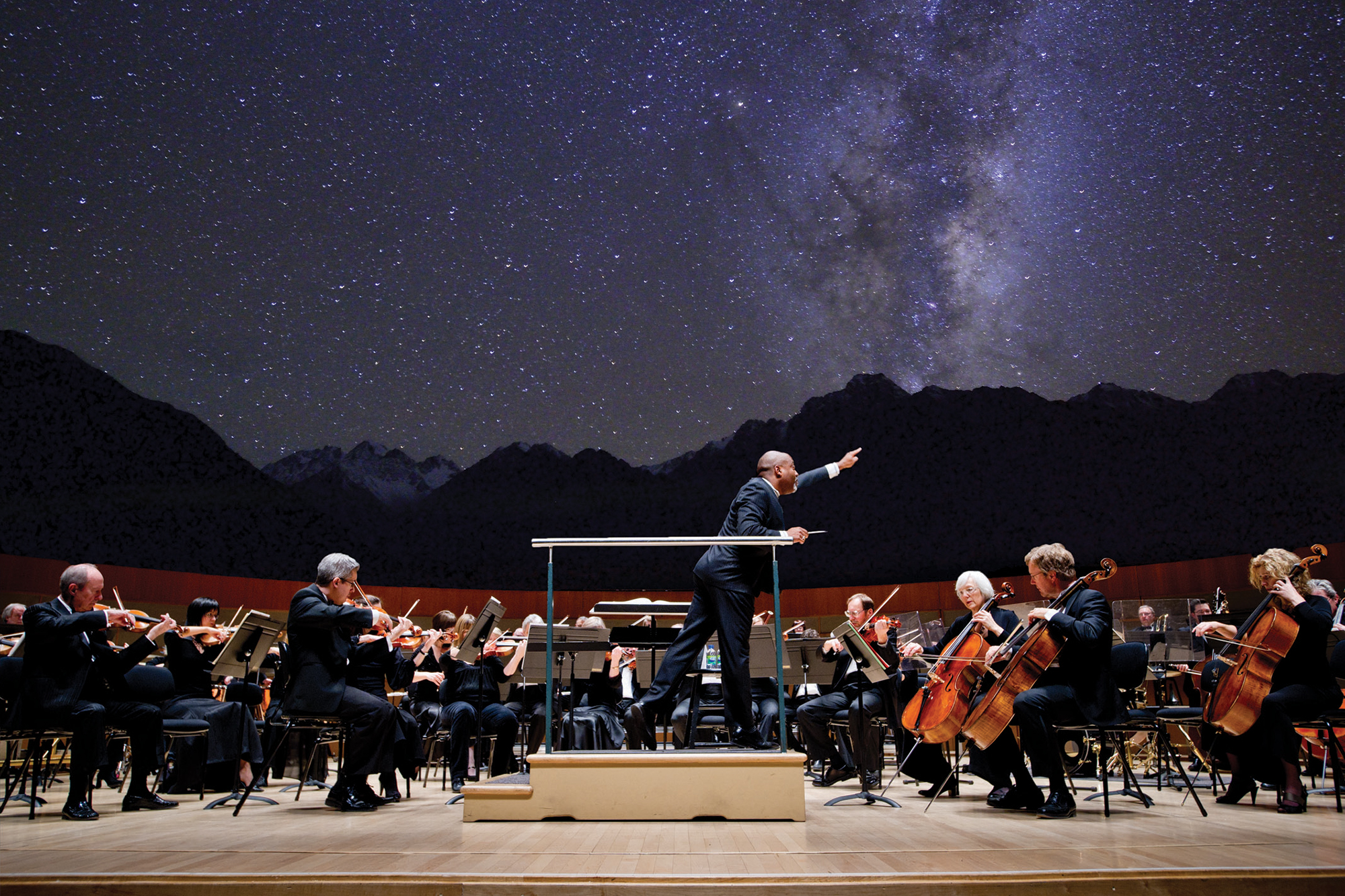 edmonton symphony orchestra playing under the stars in jasper national park