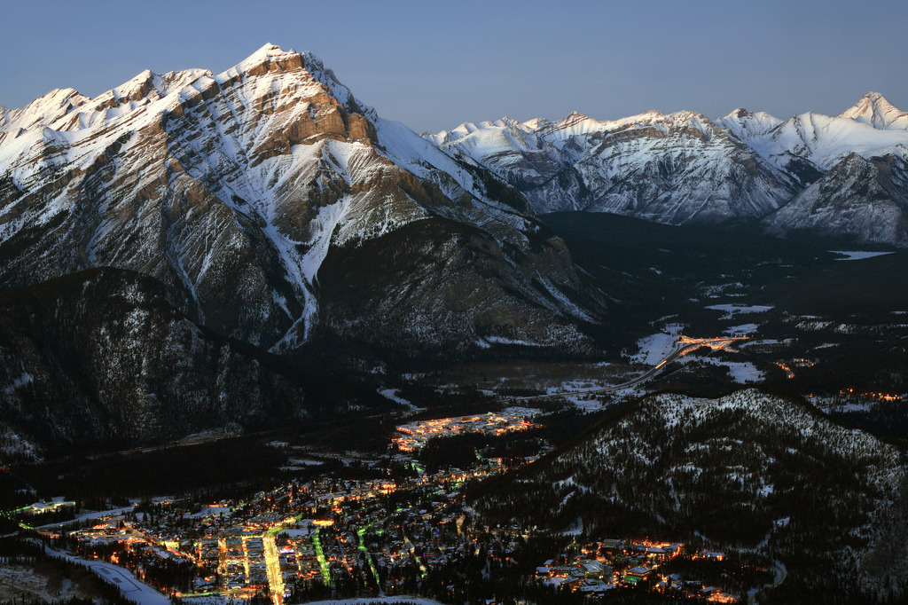 Winter in the town of Banff.