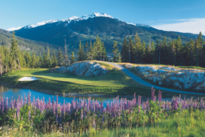 Fairmont Chateau Whistler Golf Course in spring_Course layout_Flowers and Water feature