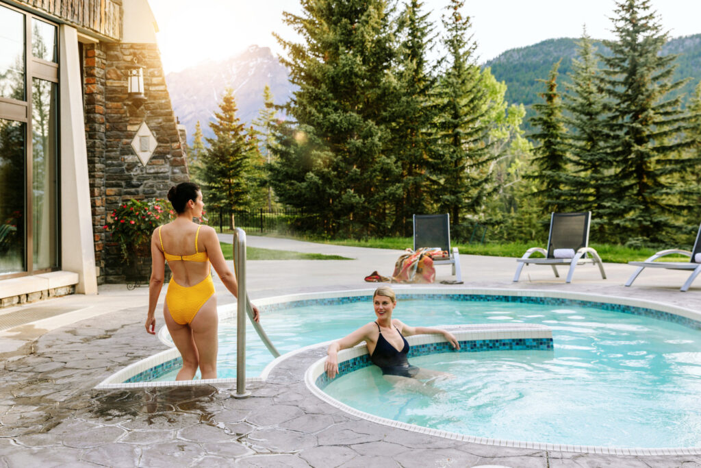 Traveling with your BFF to Banff in Summer -Fairmont Banff Springs Outdoor Pool and Spa