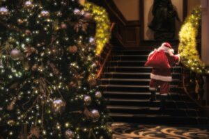 Santa in the Lobby at Fairmont Chateau Lake Louise