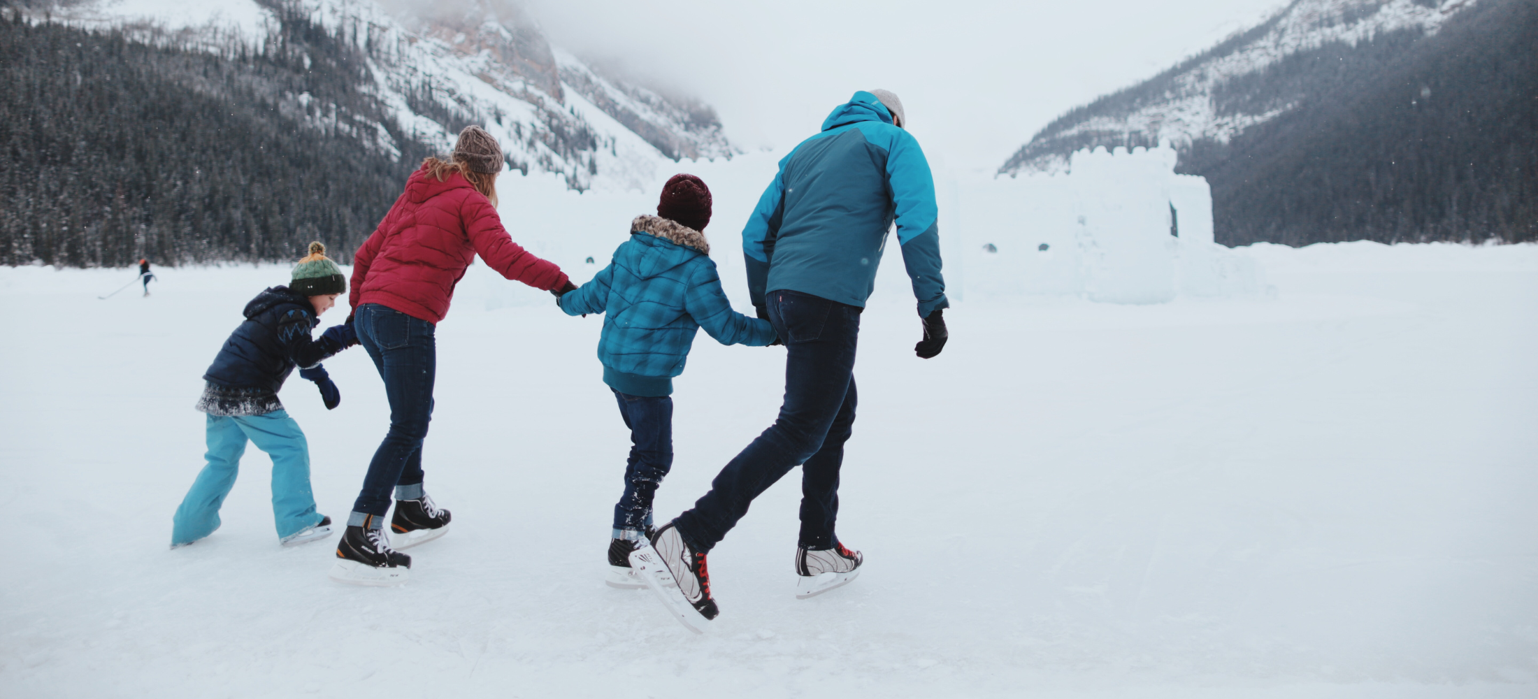 Family Winter Activities, Ice Skating on Lake Louise, photo by Travel Alberta