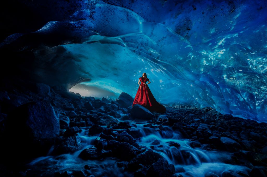 A women in an ice cave - Experience Fairmont Moments in Whistler
